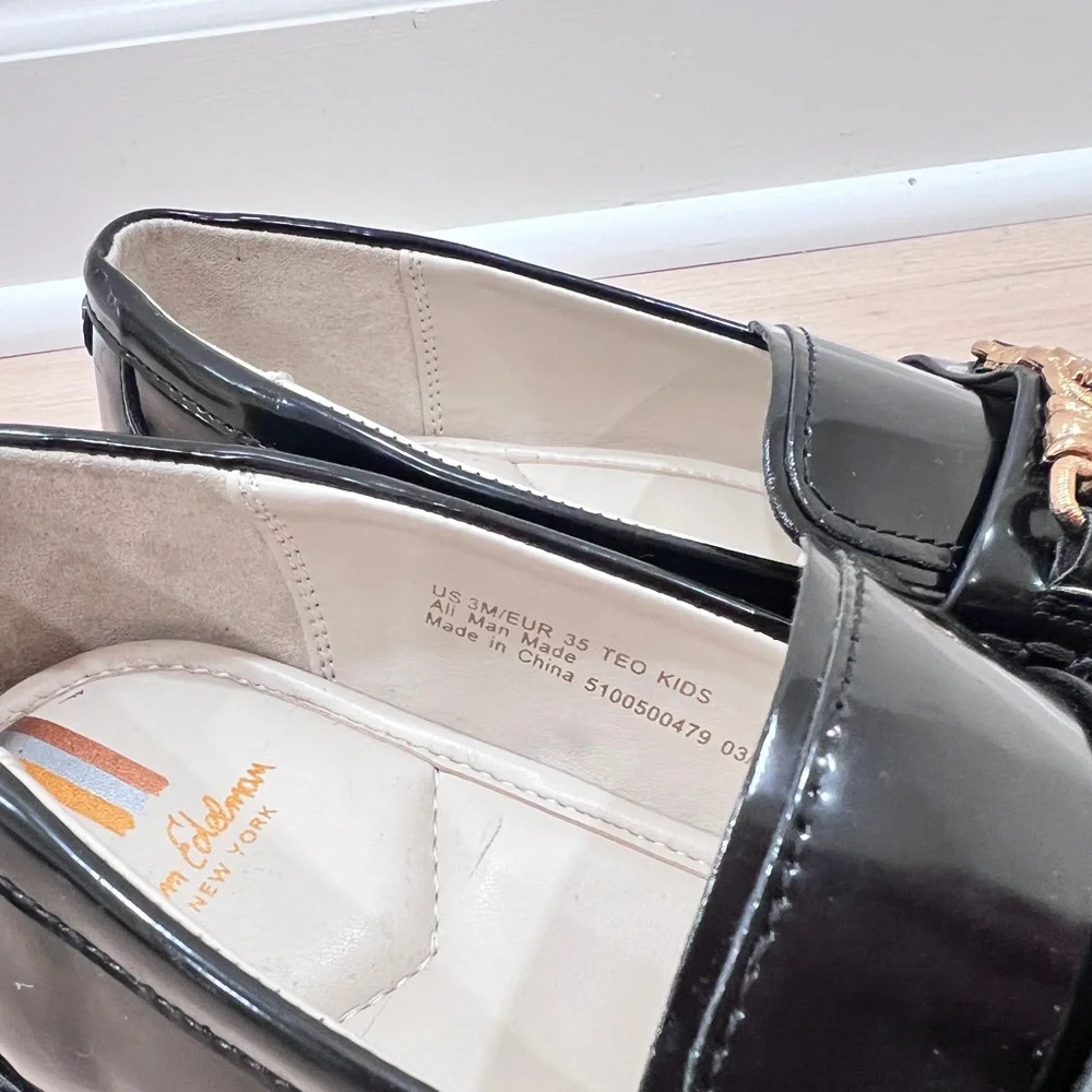 Sam Edelman Kids’ Teo Platform Loafers – Black Patent – US 3M / EU 35 – NWOT